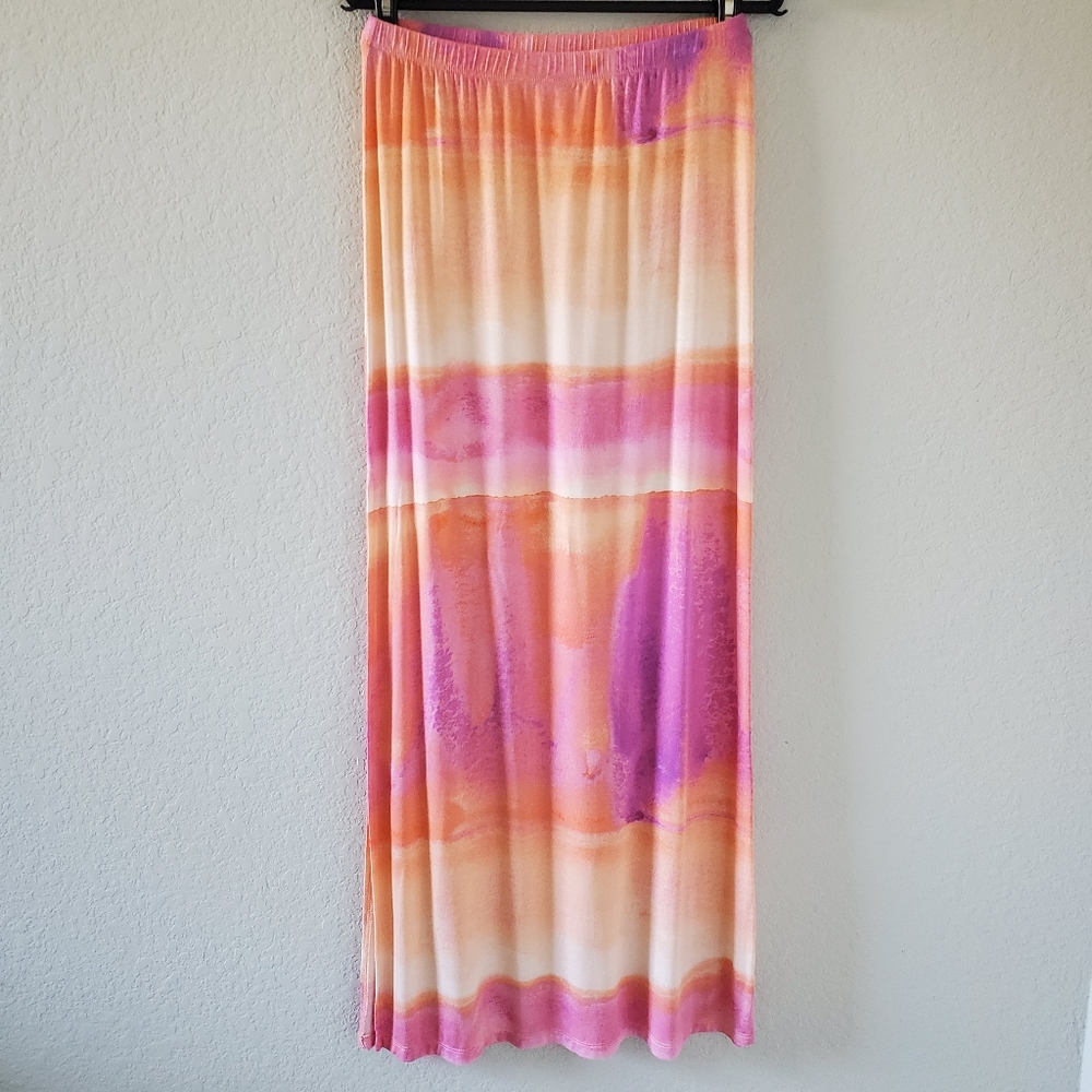 Decree tie dye side slit detail maxi skirt
